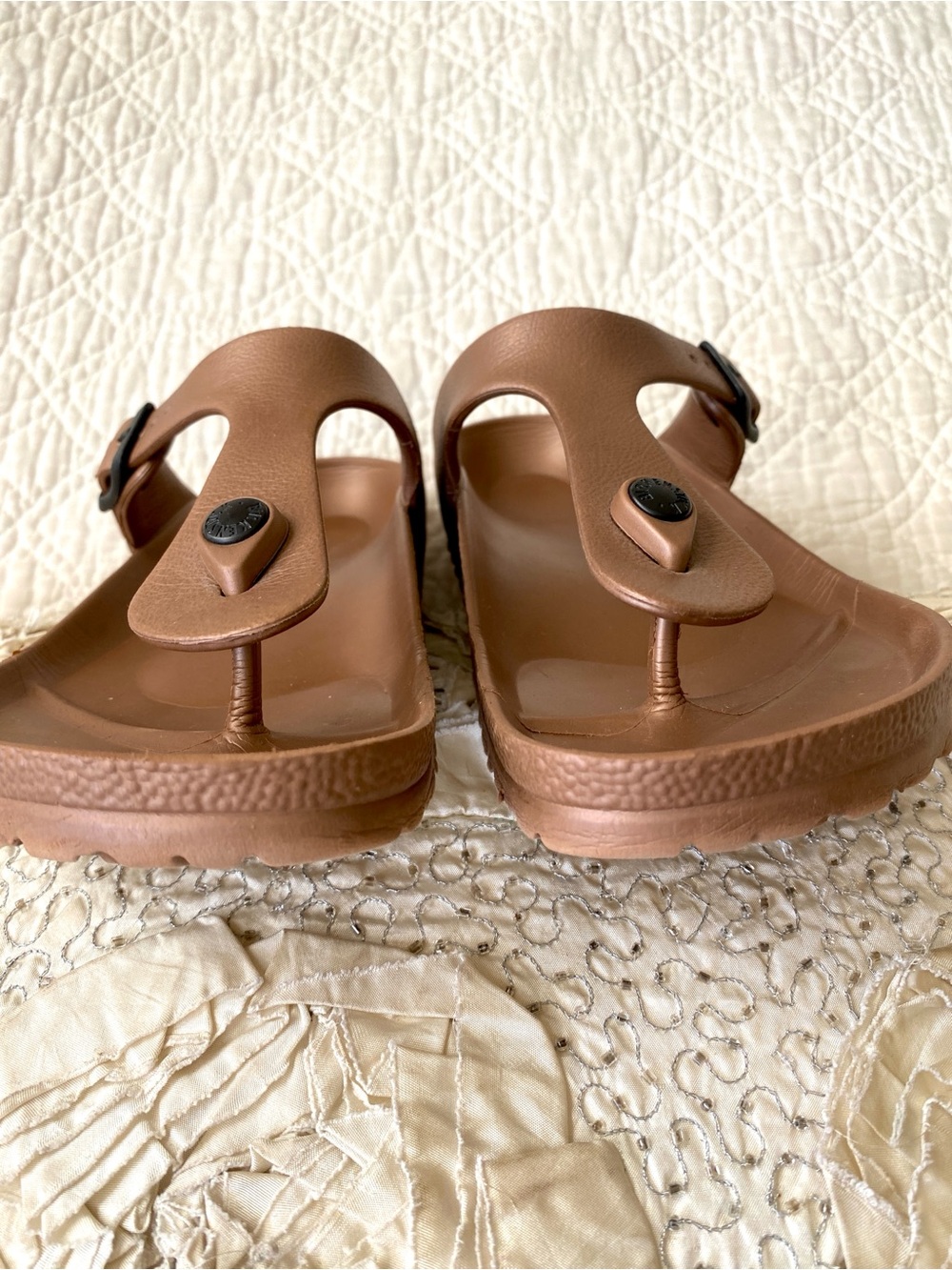 Birkenstock Gizeh EVA Sandals Bronze Gold Metallic Vibe Thong Sandal EU38 - Picture 6 of 16